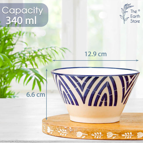 Conical Bliss Ceramic Bowl Set of 4, 300ML